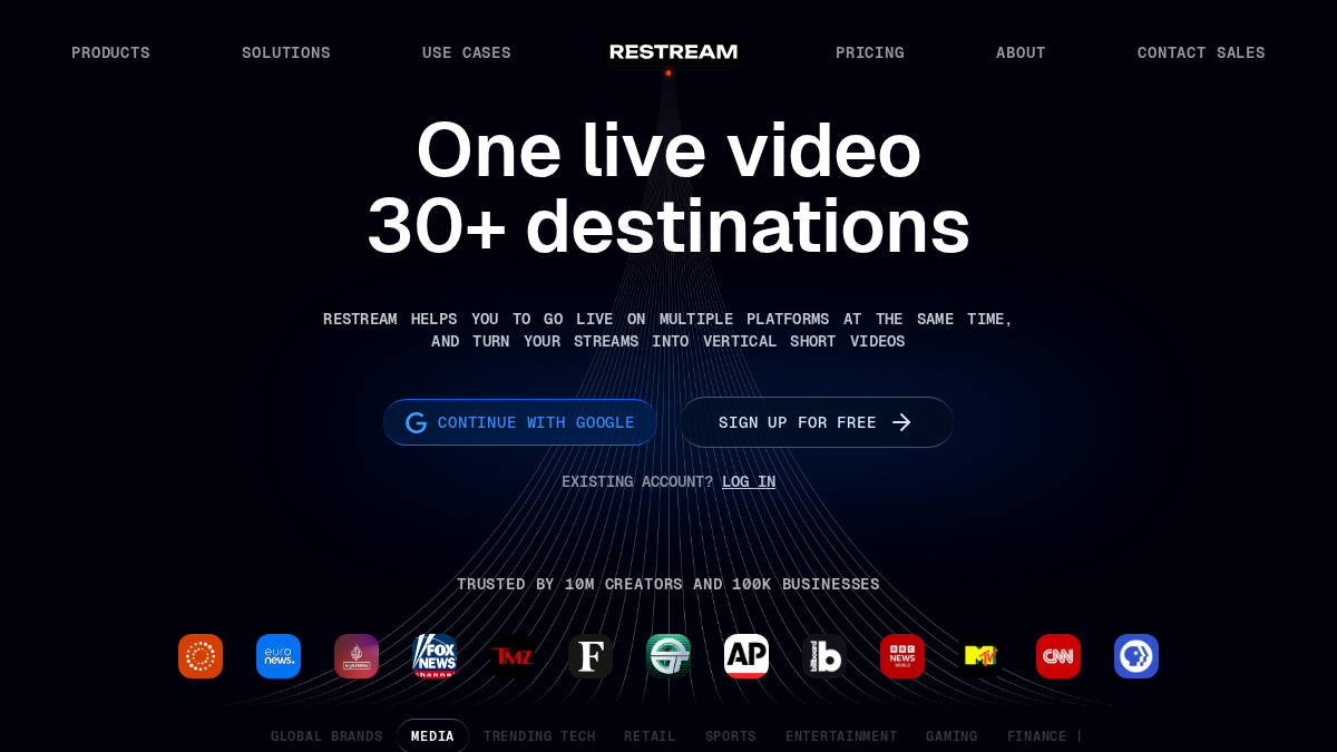 restream.io 官网首页截图