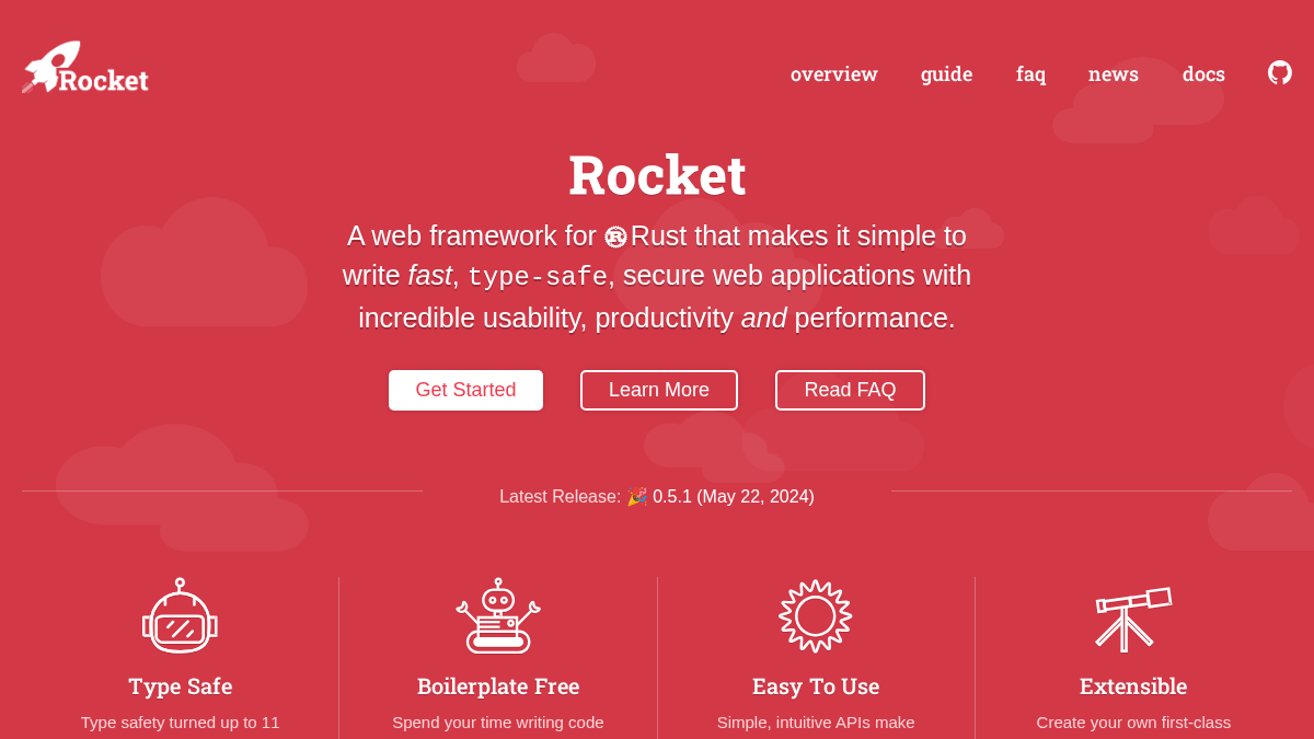 rocket.rs 官网首页截图