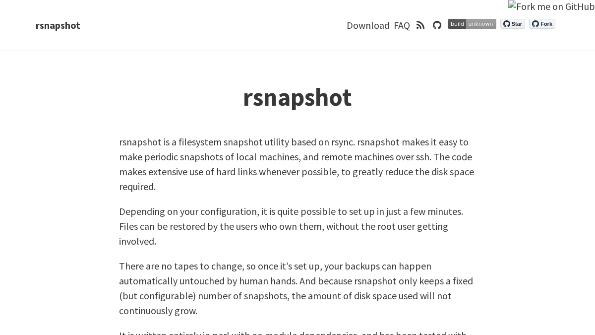 rsnapshot.org 官网首页截图