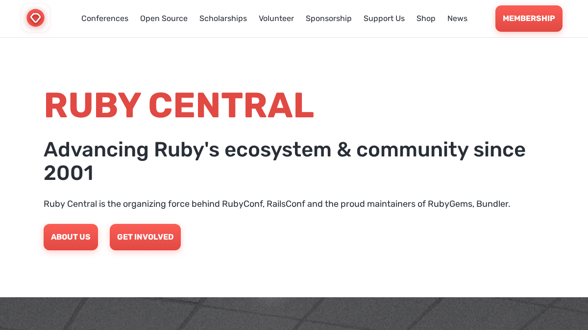 rubycentral.org 官网首页截图