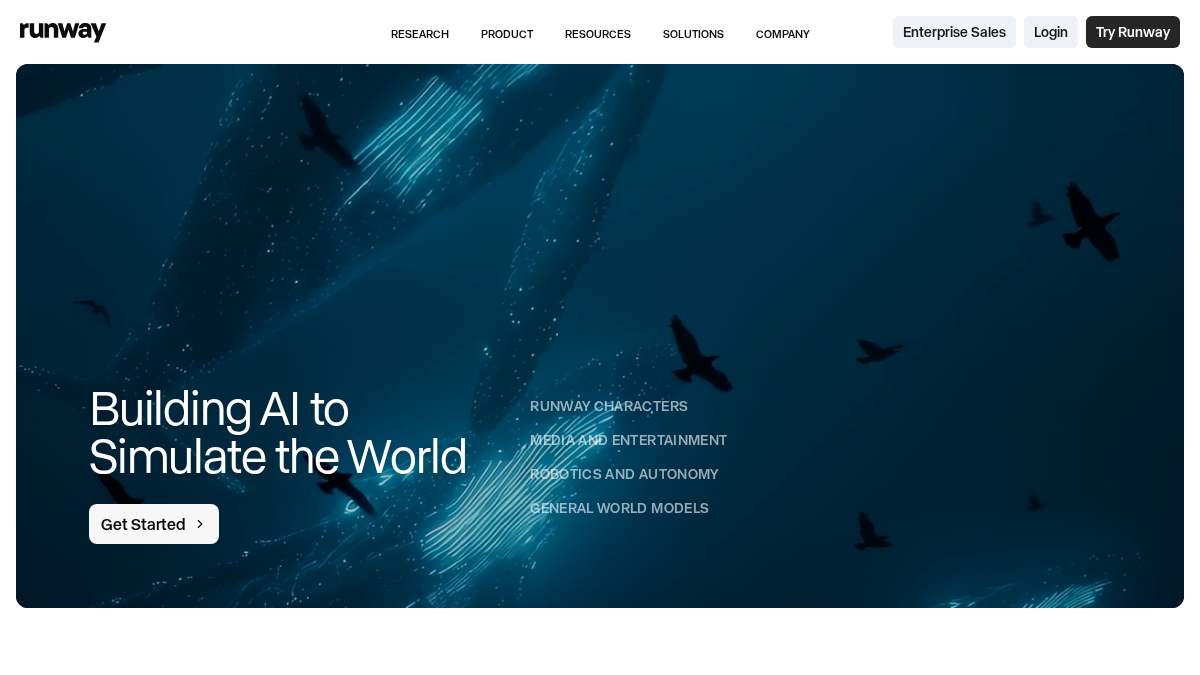 runwayml.com 官网首页截图