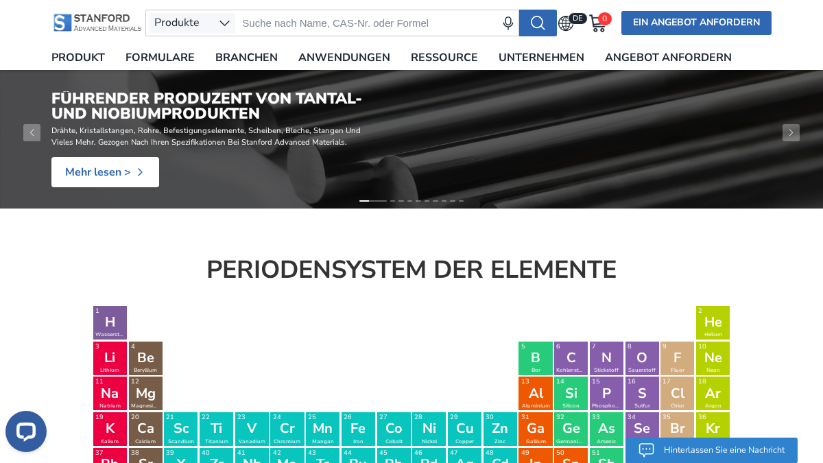 samaterials.de 官网首页截图