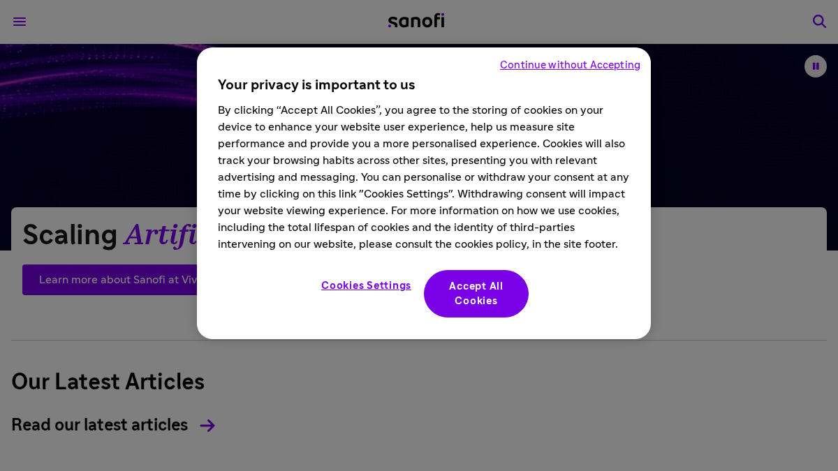 sanofi.com 官网首页截图