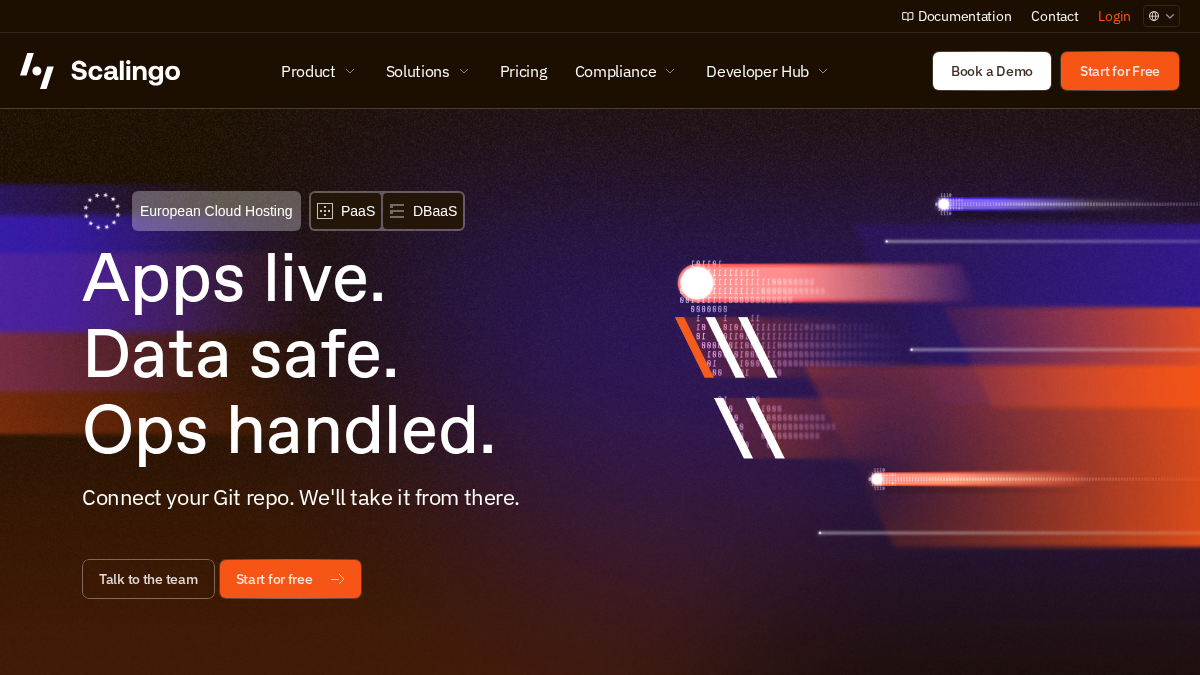 scalingo.com 官网首页截图