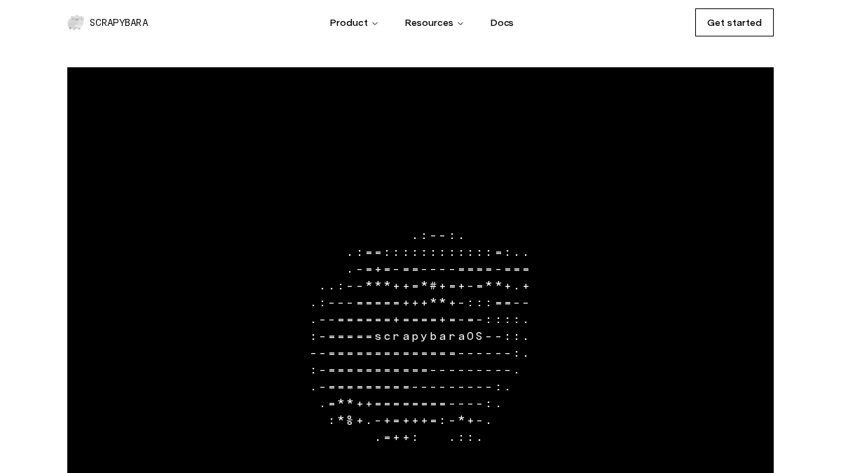 scrapybara.com 官网首页截图