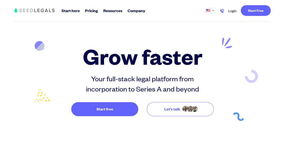 seedlegals.com 官网首页截图