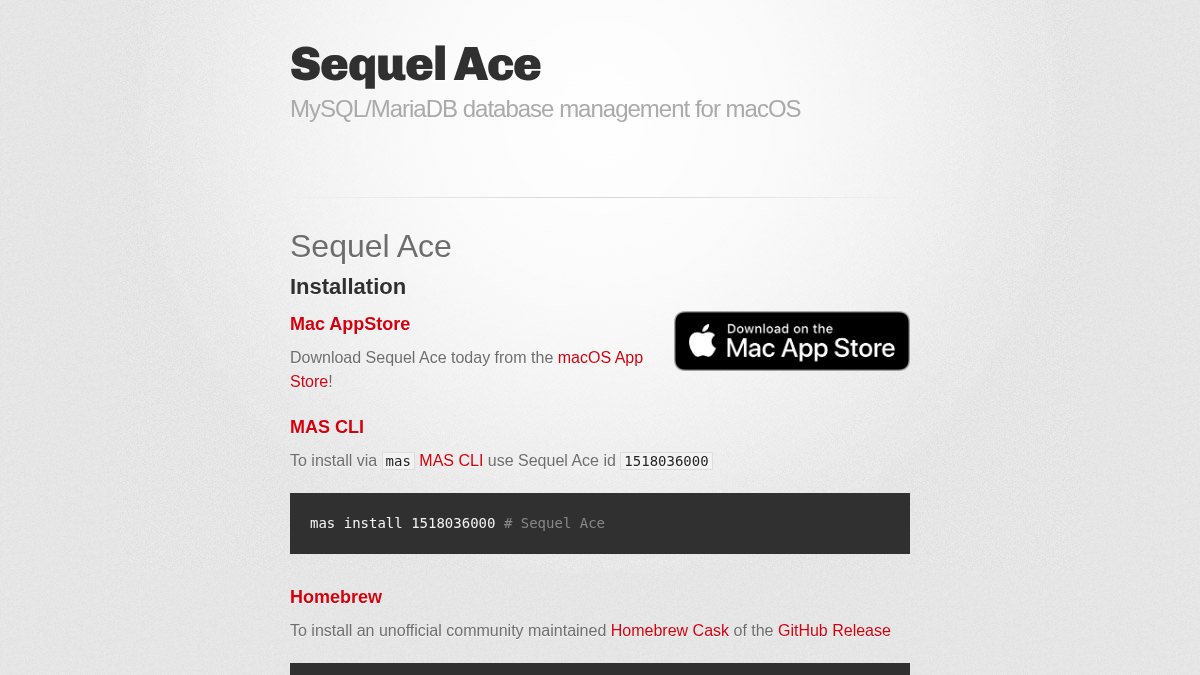 sequel-ace.com 官网首页截图
