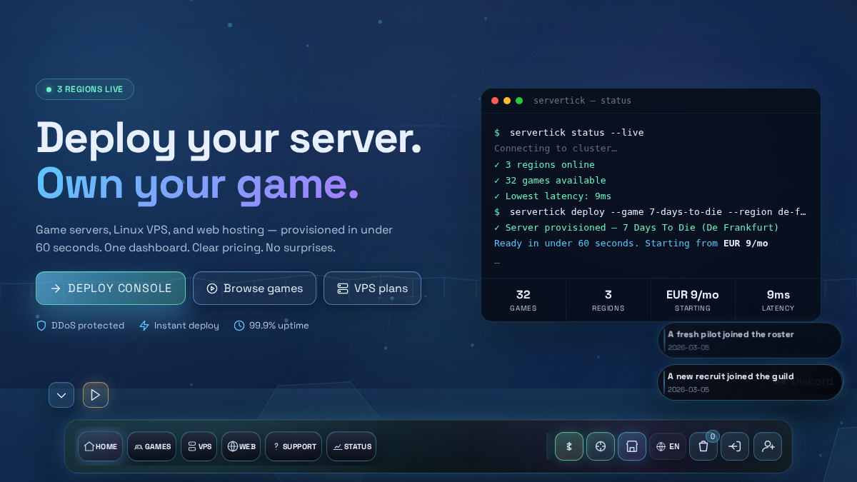 servertick.com 官网首页截图