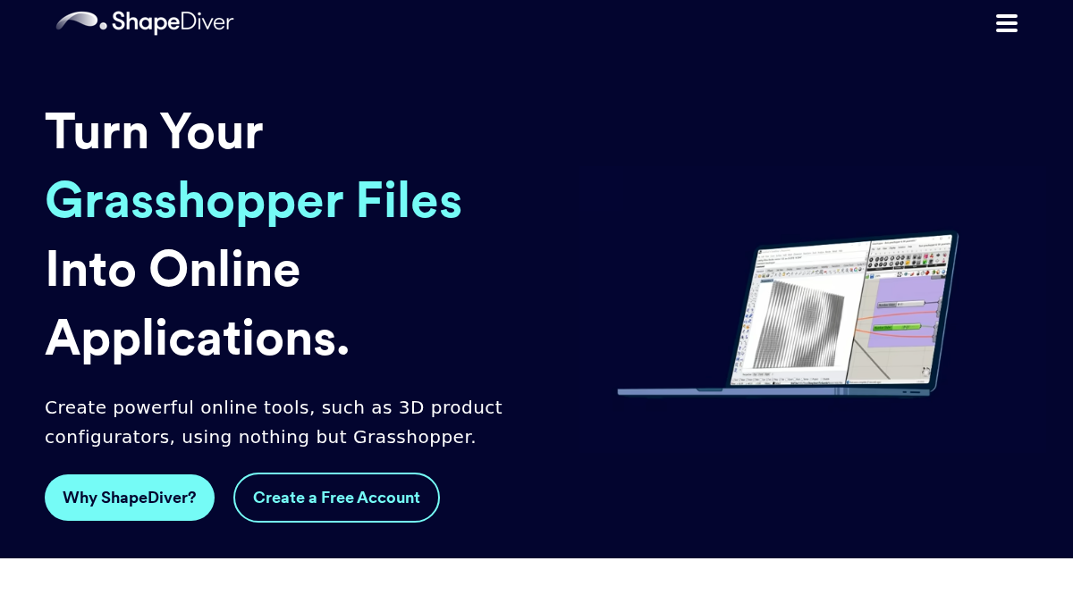 shapediver.com 官网首页截图