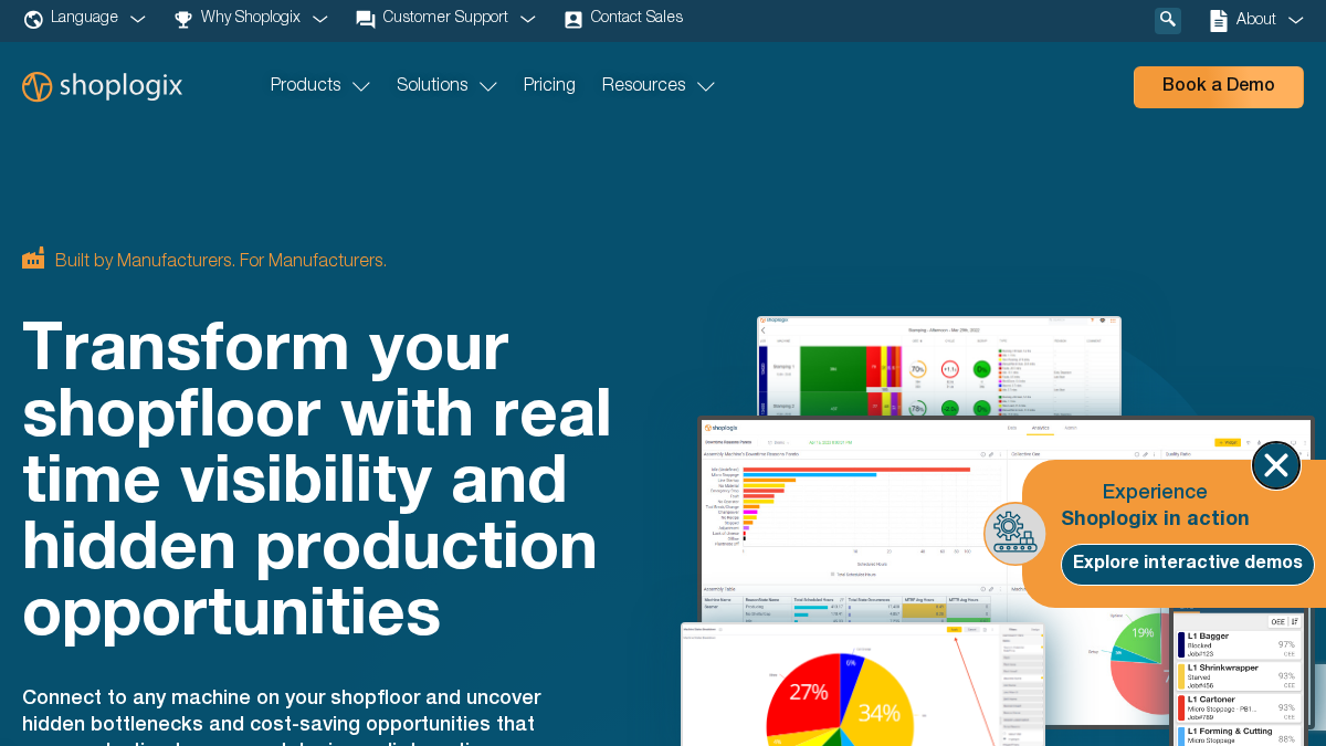 shoplogix.com 官网首页截图