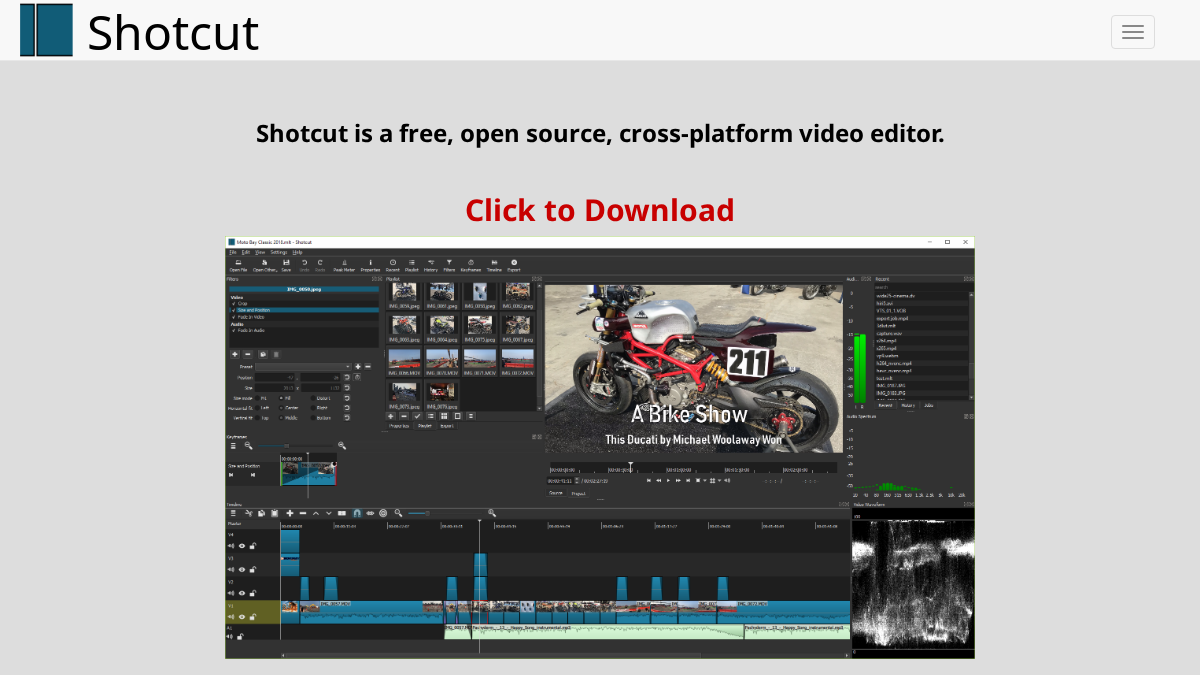 shotcut.com 官网首页截图