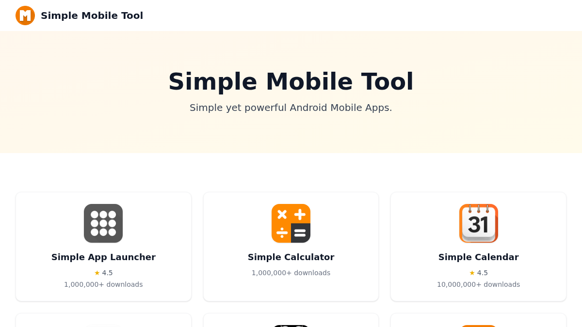 simplemobiletools.com 官网首页截图