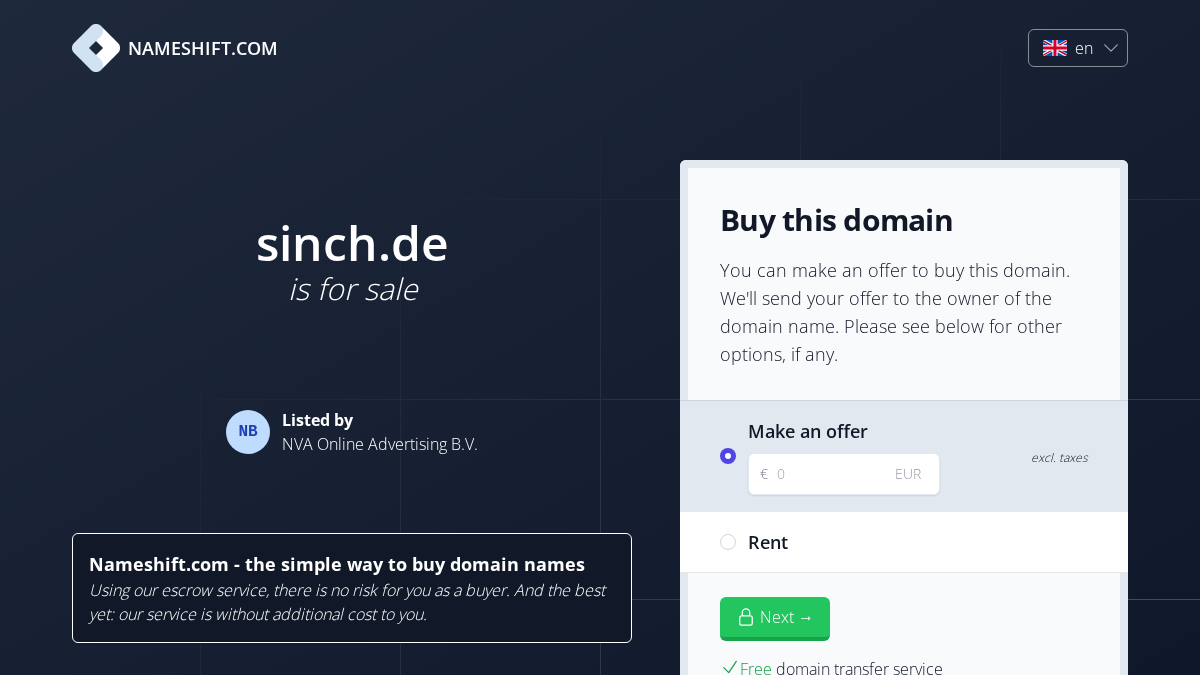 sinch.de 官网首页截图