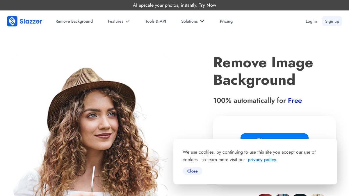 slazzer.com 官网首页截图