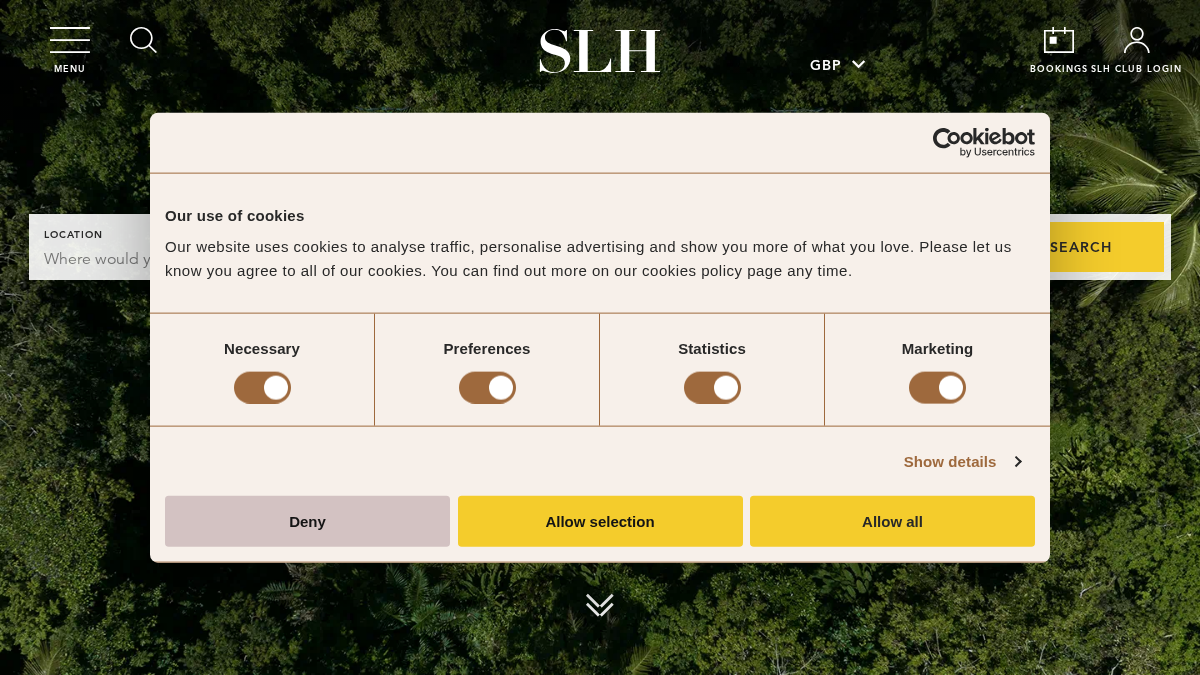 slh.com 官网首页截图