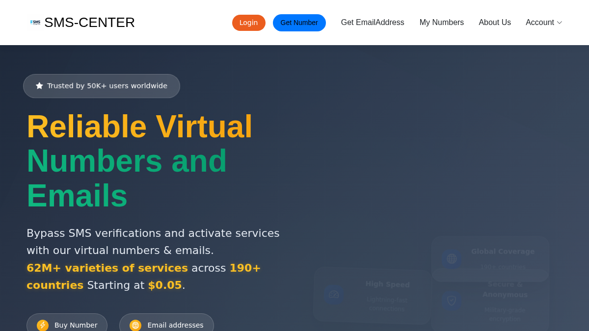 sms-center.com 官网首页截图