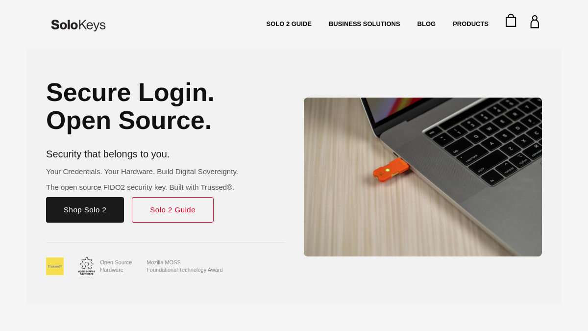 solokeys.com 官网首页截图