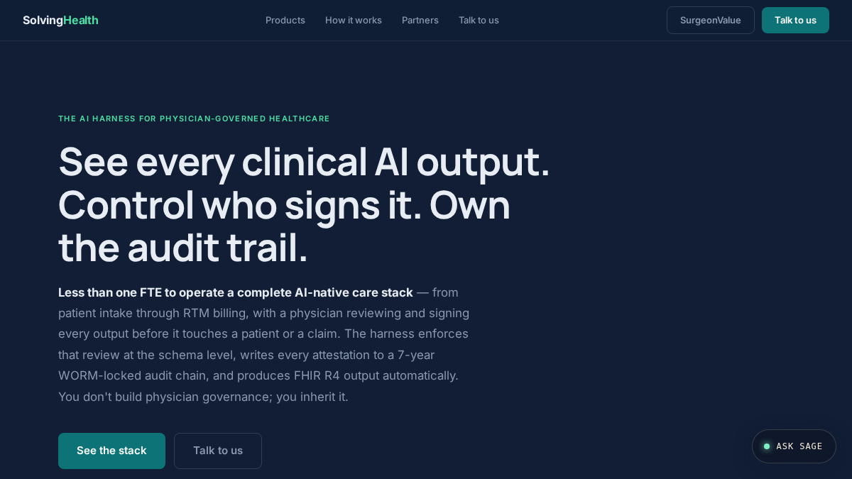 solvinghealth.com 官网首页截图
