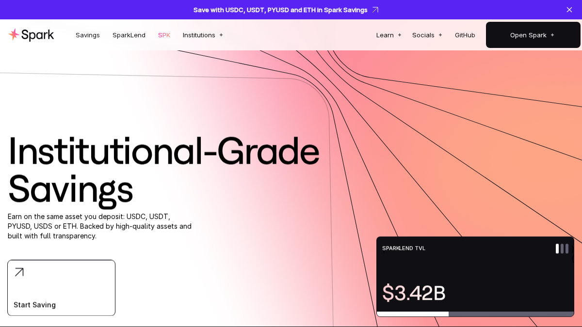 spark.fi 官网首页截图