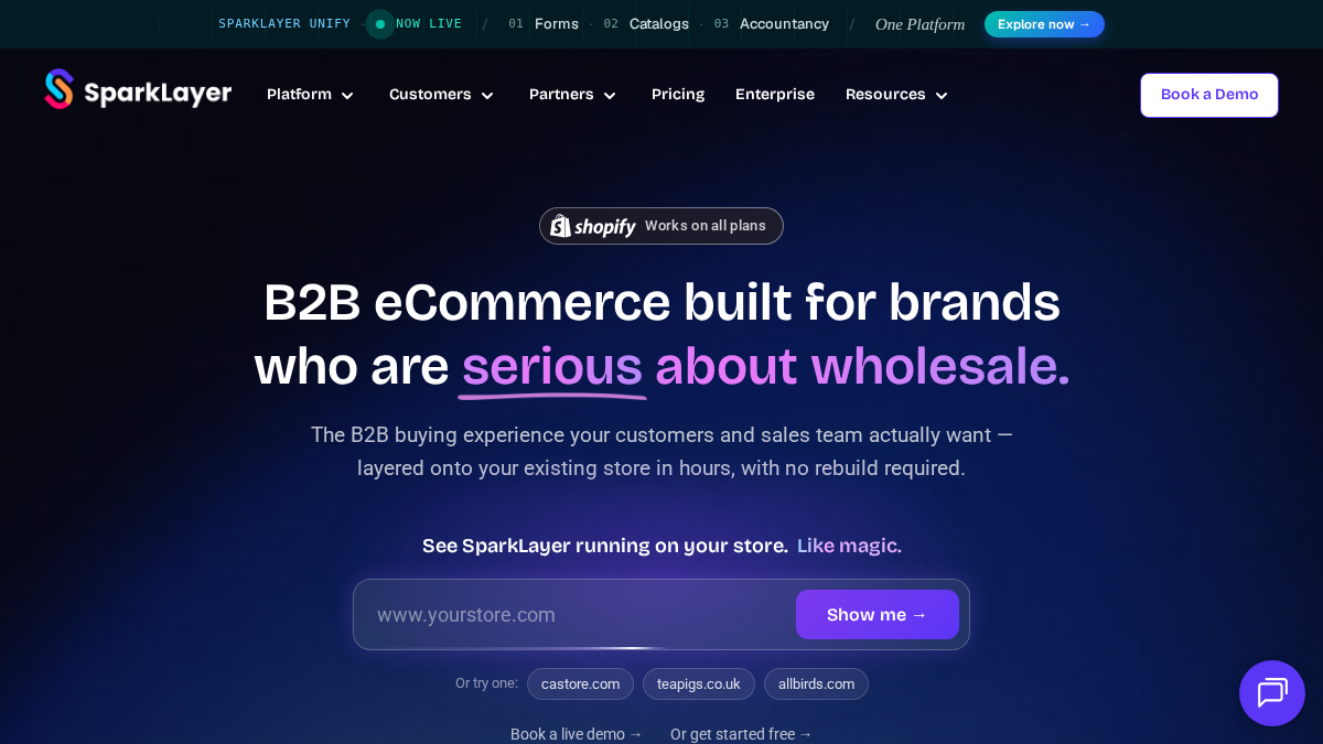 sparklayer.io 官网首页截图