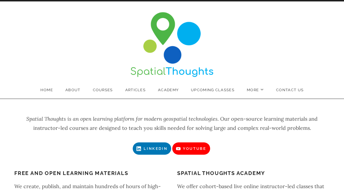 spatialthoughts.com 官网首页截图