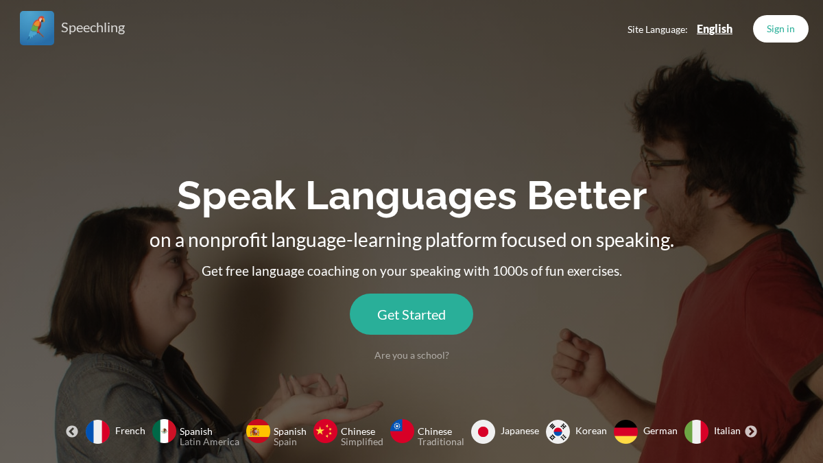 speechling.com 官网首页截图