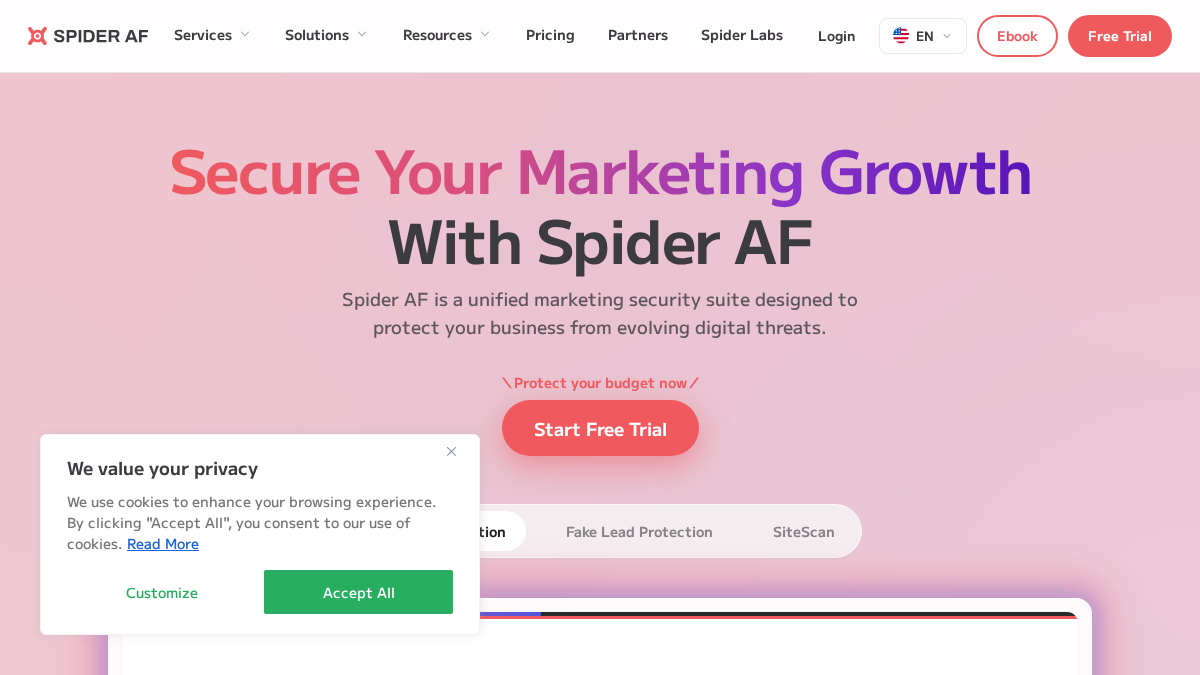 spideraf.com 官网首页截图