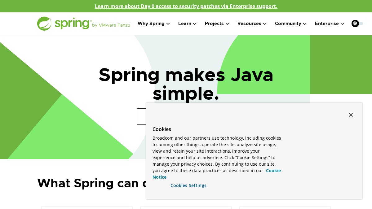 spring.io 官网首页截图