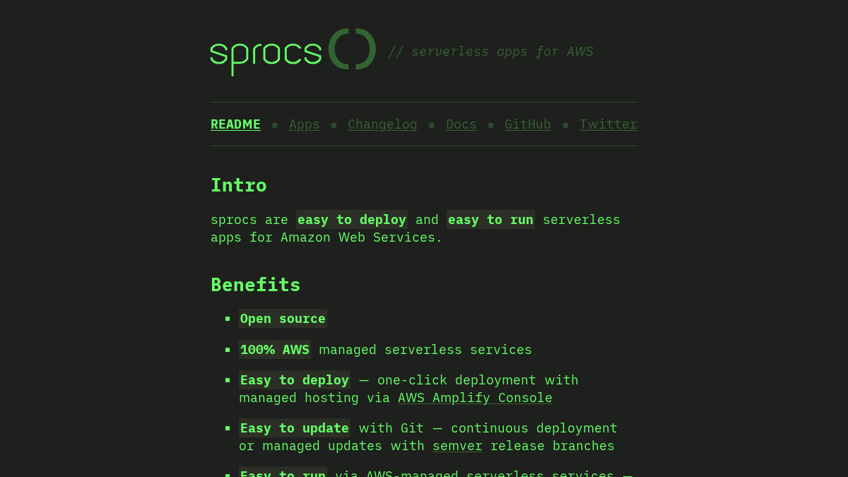 sprocs.com 官网首页截图
