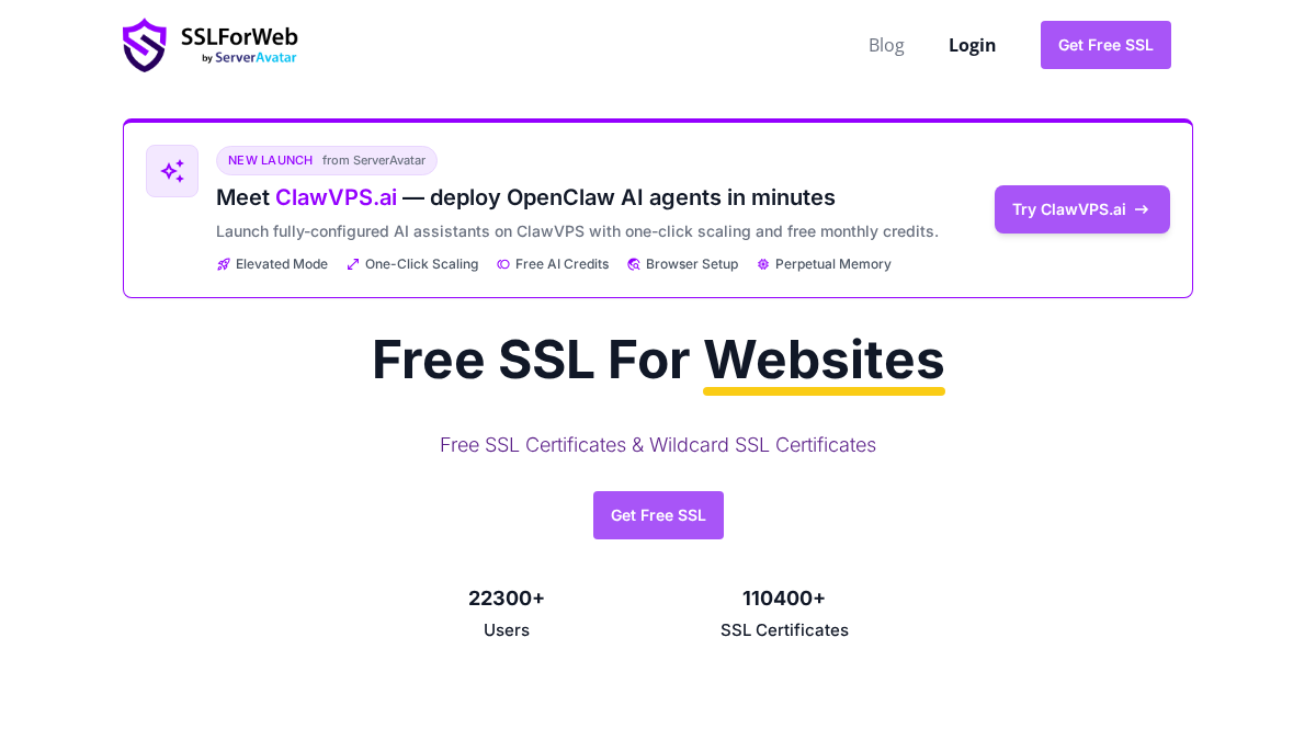 sslforweb.com 官网首页截图
