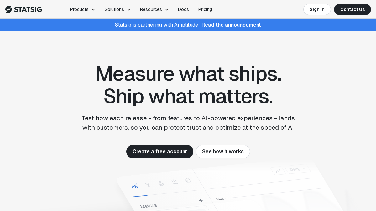 statsig.com 官网首页截图