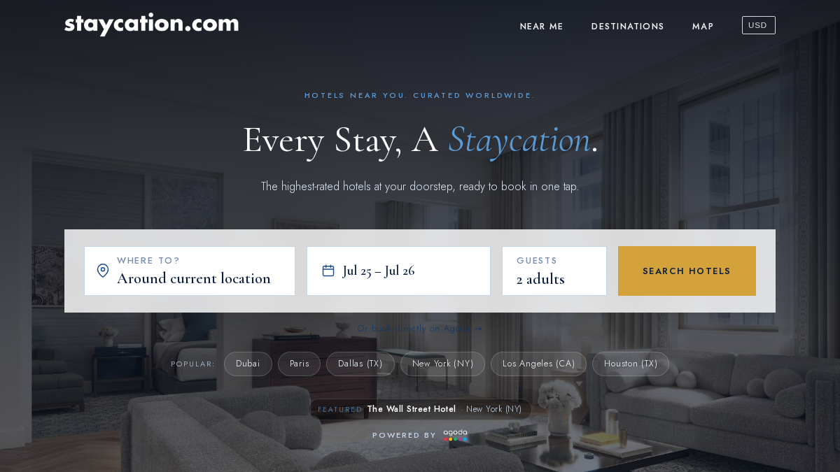 staycations.com 官网首页截图