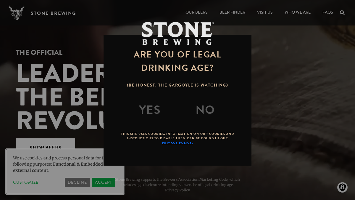 stonebrewing.com 官网首页截图