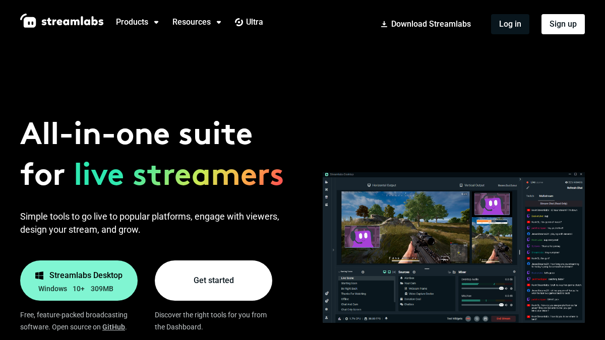 streamlabs.com 官网首页截图