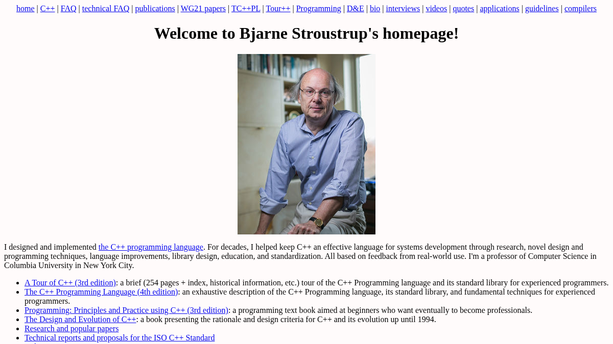 stroustrup.com 官网首页截图