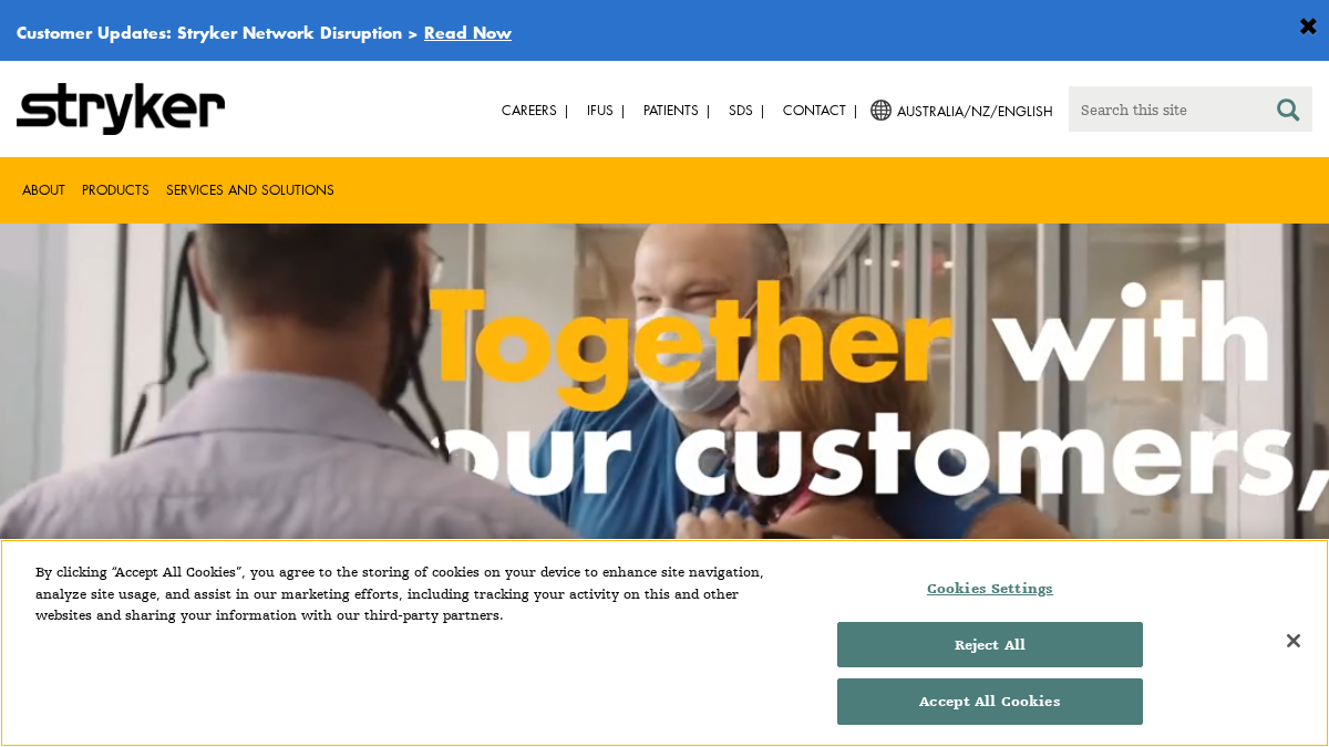 stryker.com.au 官网首页截图