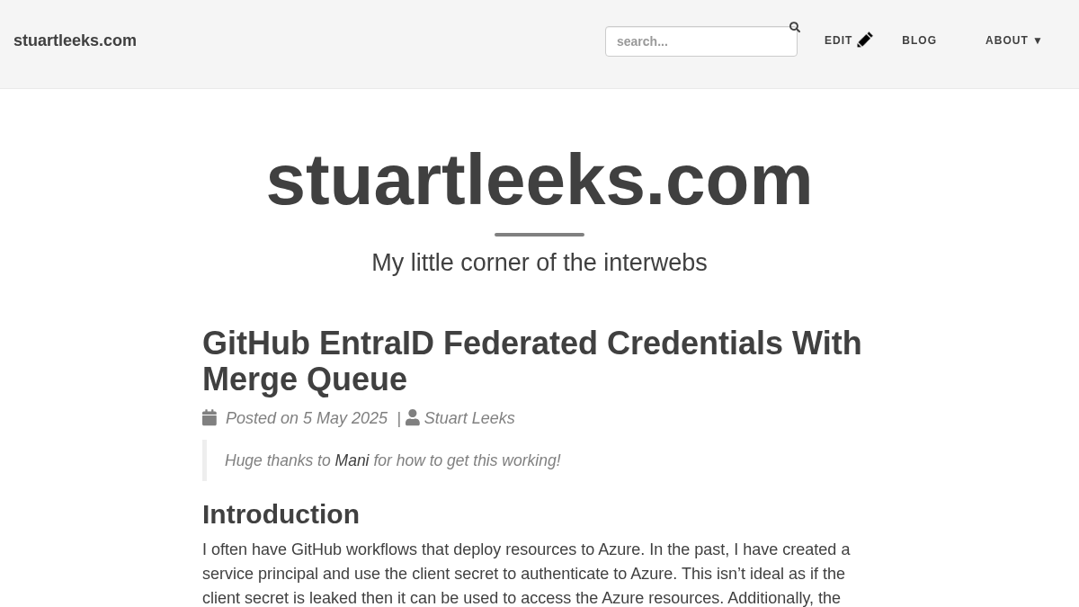 stuartleeks.com 官网首页截图