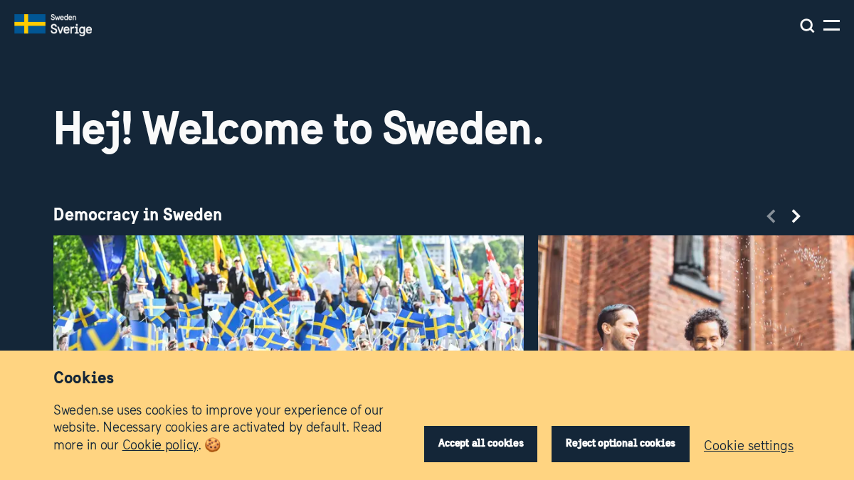 sweden.se 官网首页截图