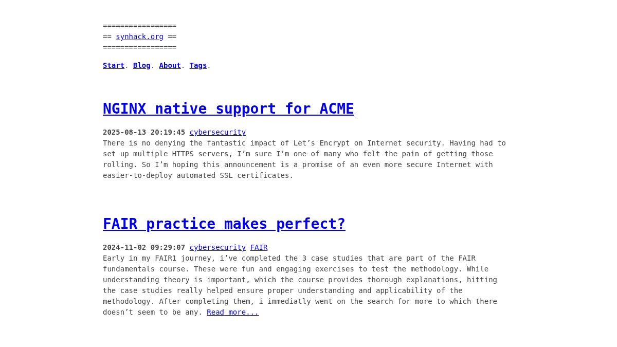 synhack.org 官网首页截图