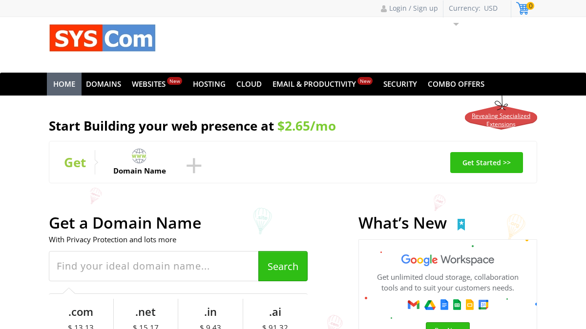 syscom.co.in 官网首页截图