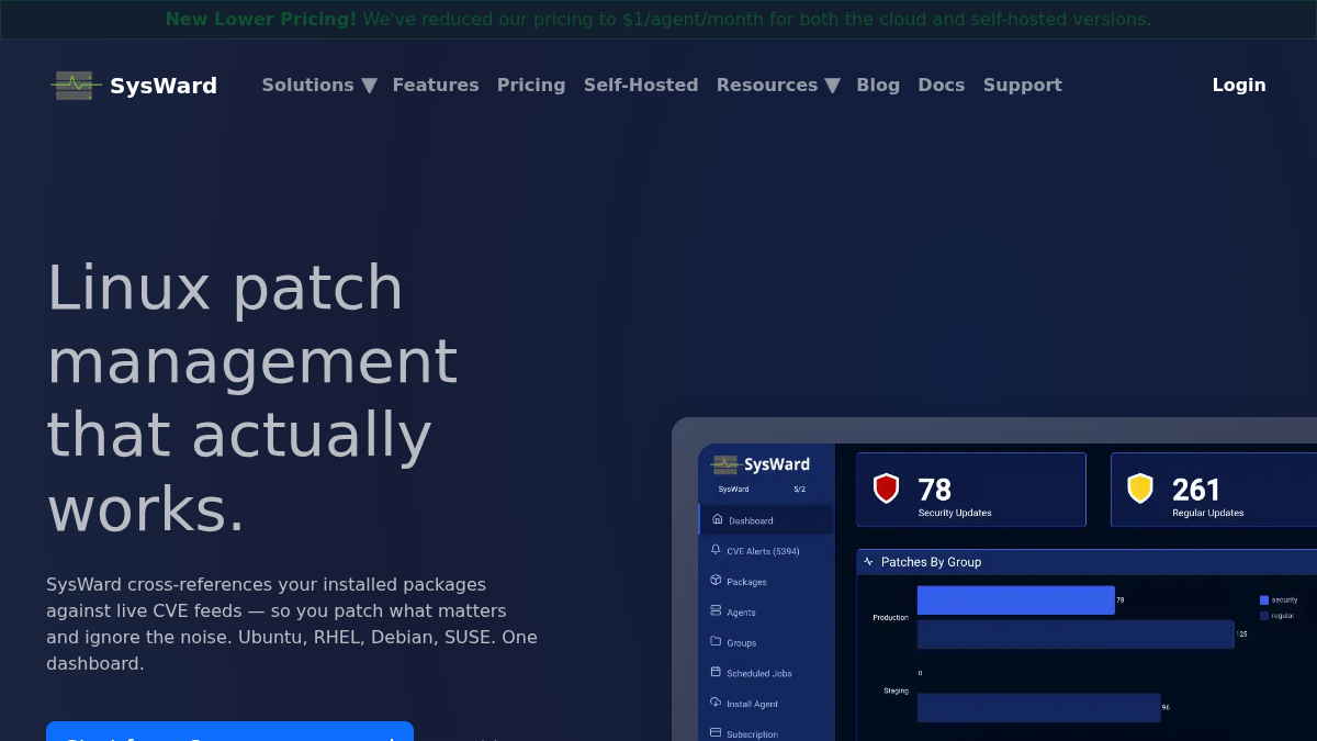 sysward.com 官网首页截图