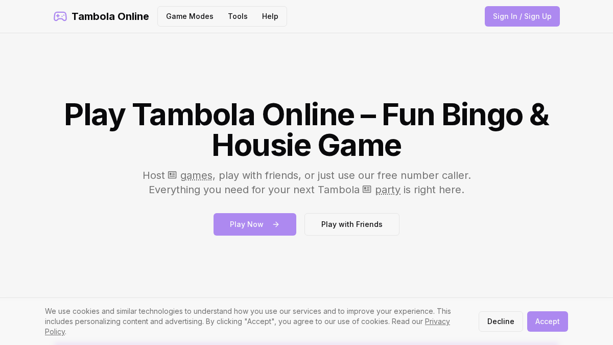 tambolaonline.com 官网首页截图