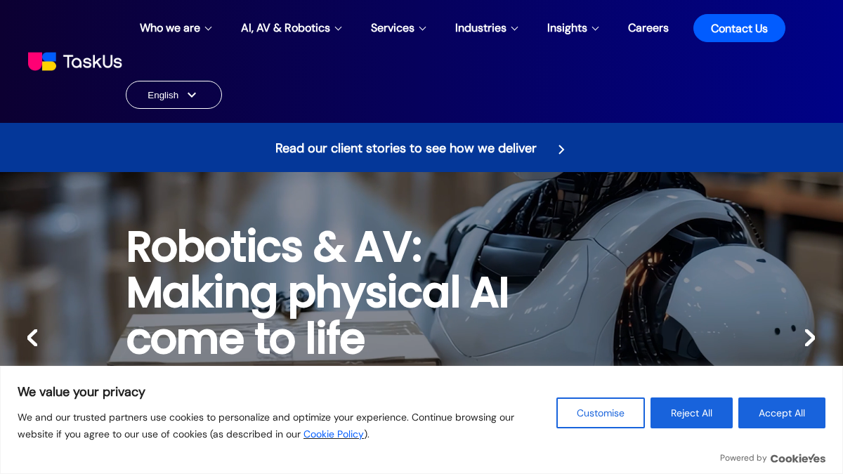 taskus.com 官网首页截图