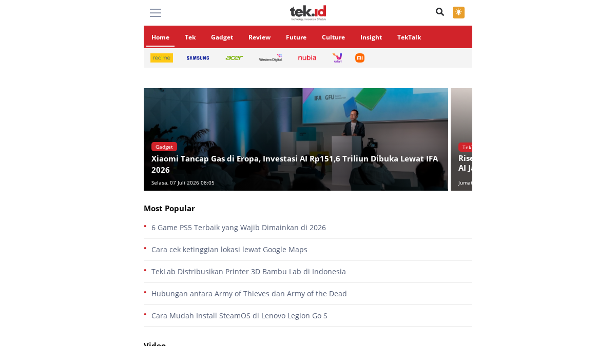 tek.id 官网首页截图