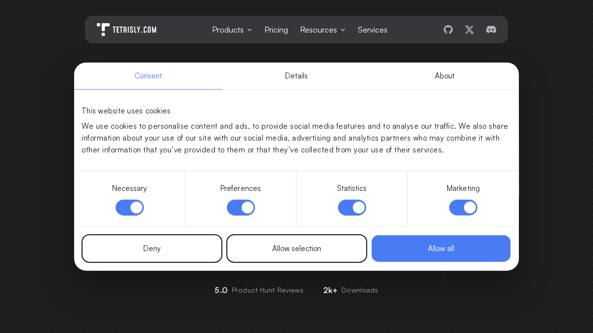 tetrisly.com 官网首页截图