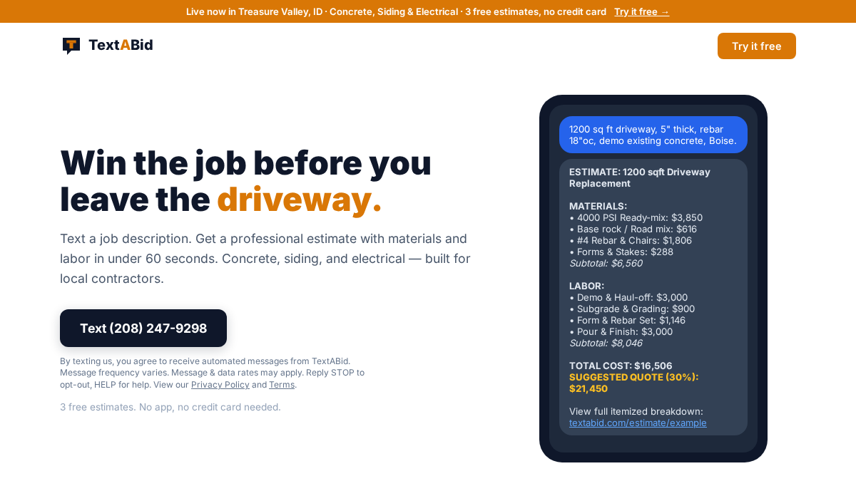 textabid.com 官网首页截图