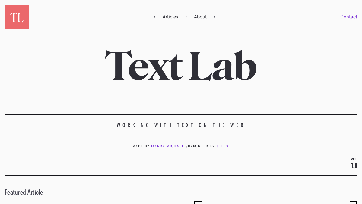 textlab.dev 官网首页截图