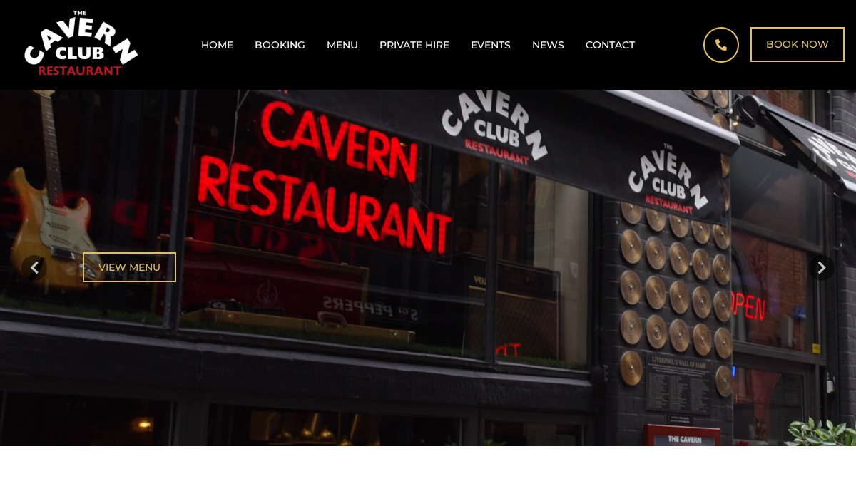 thecavernrestaurant.com 官网首页截图