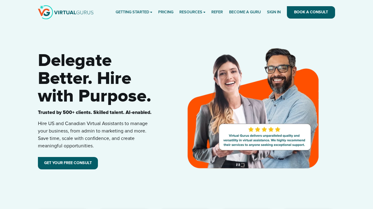 thevirtualgurus.com 官网首页截图