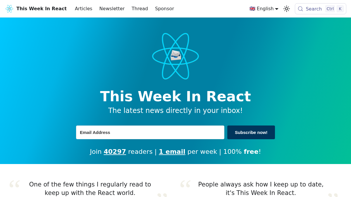thisweekinreact.com 官网首页截图